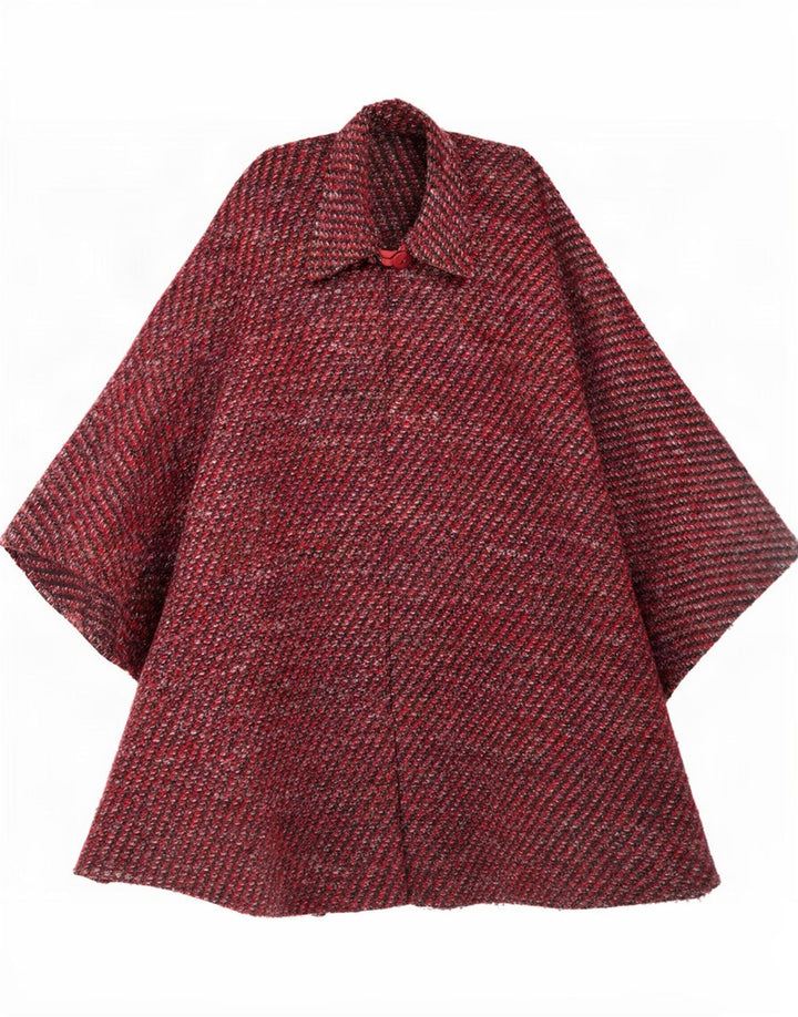 Vintage mujer capa abrigo un tamaño rojo moteado