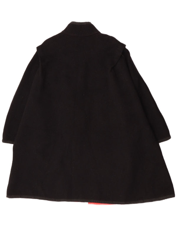 Vintage mujer reversible abrigo Reino Unido 14 medio negro colorblock