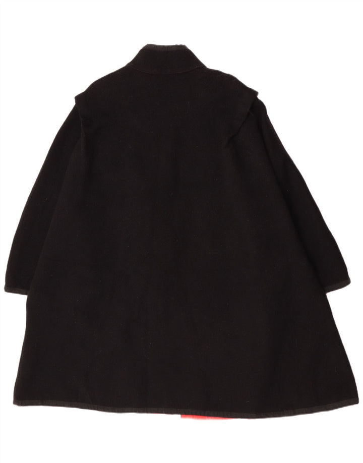 Vintage mujer reversible abrigo Reino Unido 14 medio negro colorblock