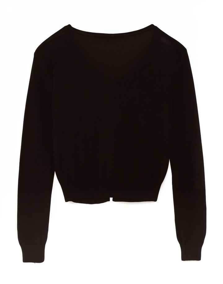 Max & Co. Womens Crop Cardigan Top UK 12 Medium Black