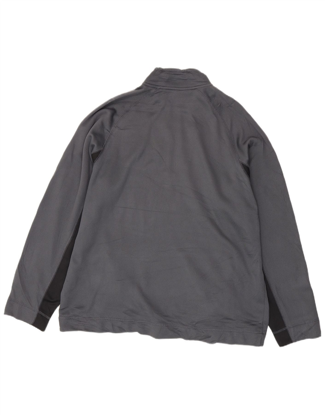 Reebok - Sudadera con cuello y cremallera para hombre, talla 2XL, color gris, poliéster