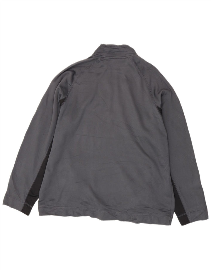 Reebok - Sudadera con cuello y cremallera para hombre, talla 2XL, color gris, poliéster