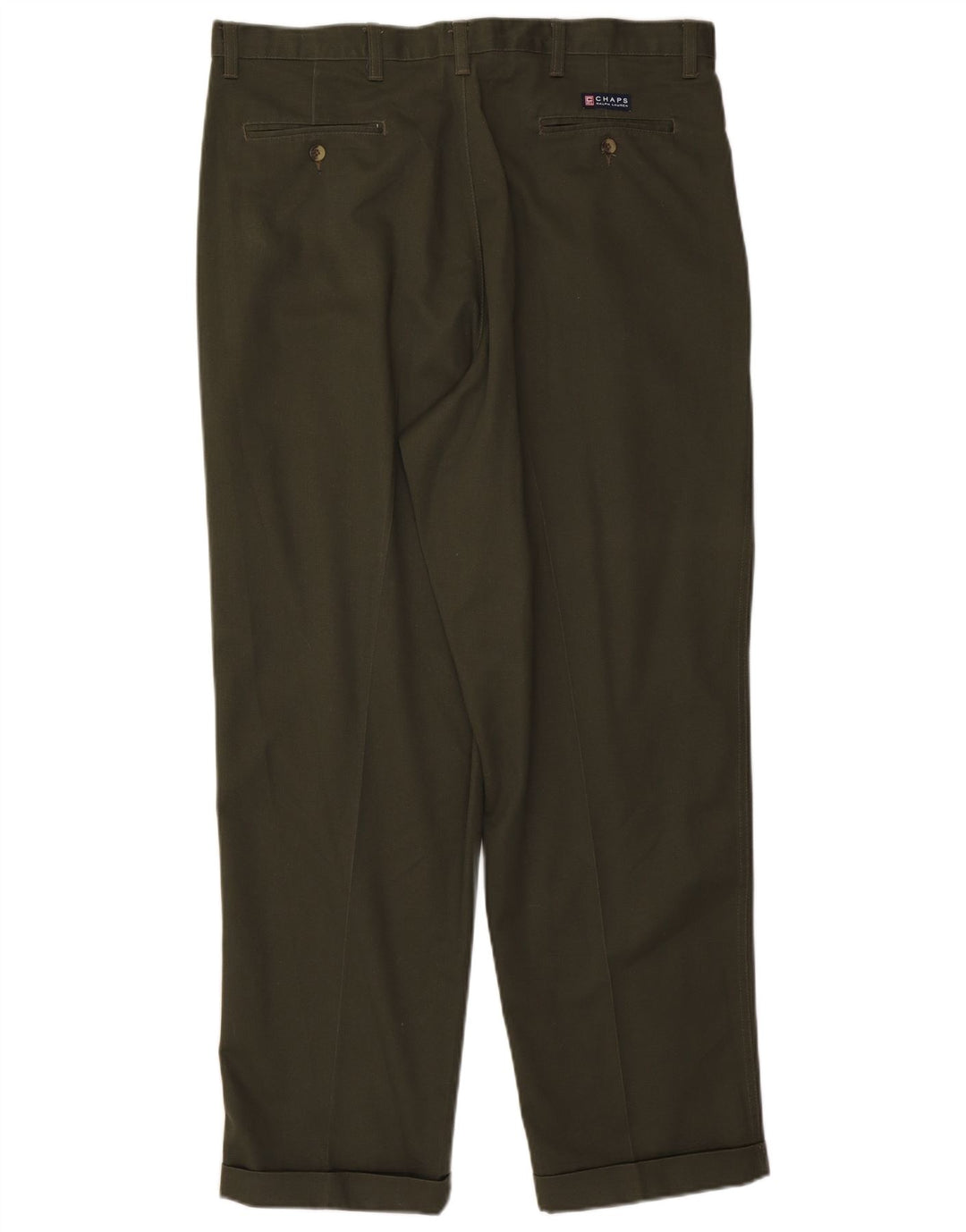 CHAPS RALPH LAUREN Pantalones chinos con pinzas para hombre W38 L30 Algodón caqui