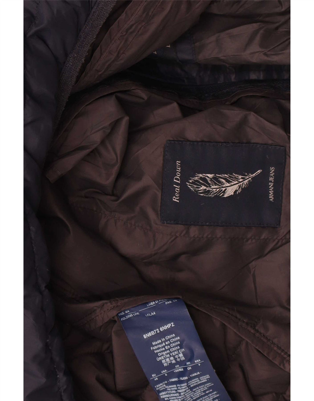 Armani Jeans Chaqueta Acolchada Hombre IT 48 Medium Azul Marino Poliamida