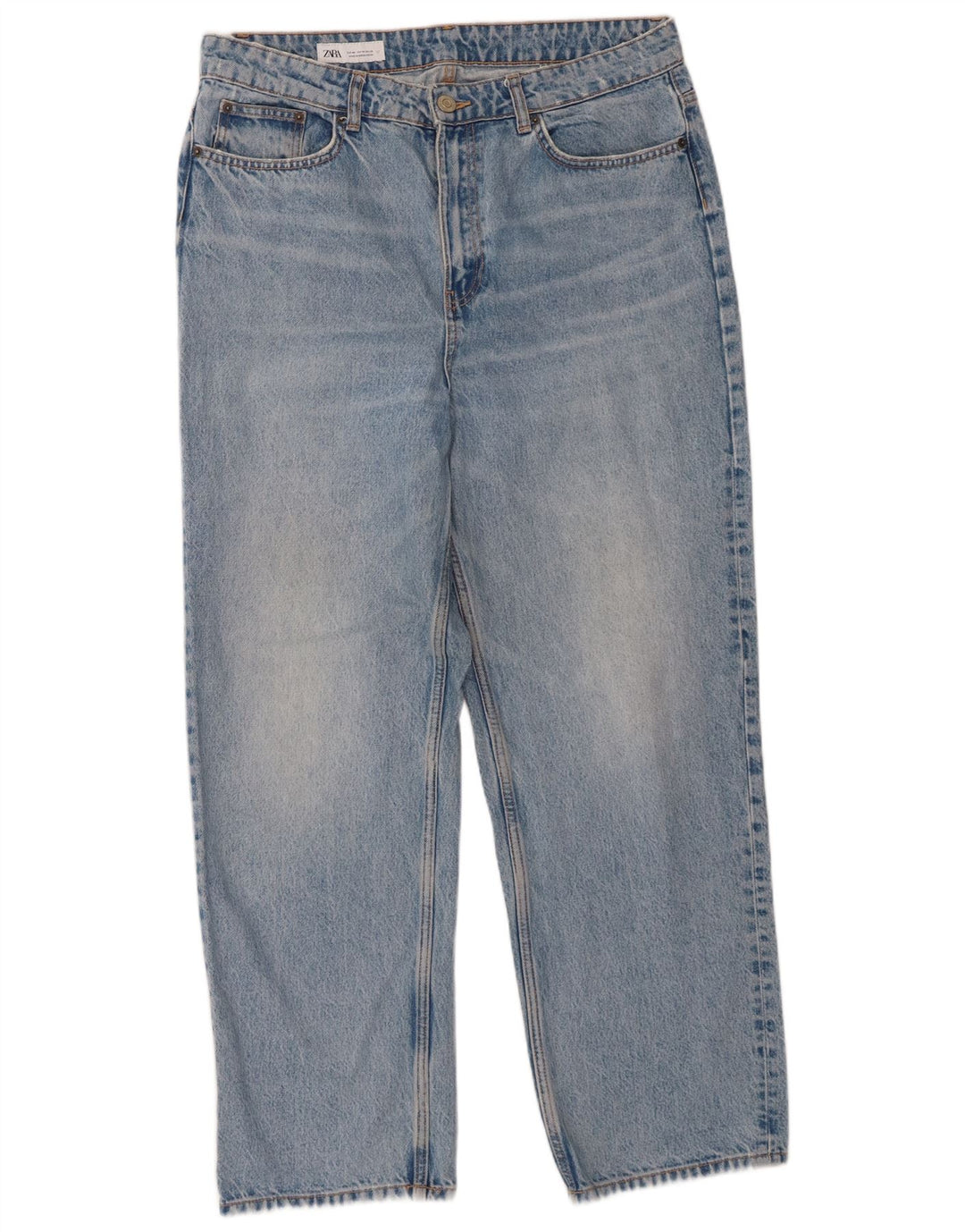 Zara Vaqueros Rectos Mujer EU 46 XL W36 L29 Azul