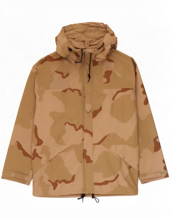 Chaqueta impermeable con capucha para hombre Raven UK 40 Large Beige Camuflaje Nylon