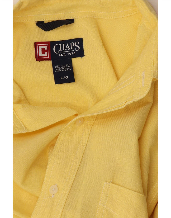 Chaps Camisa para hombre grande de algodón amarillo