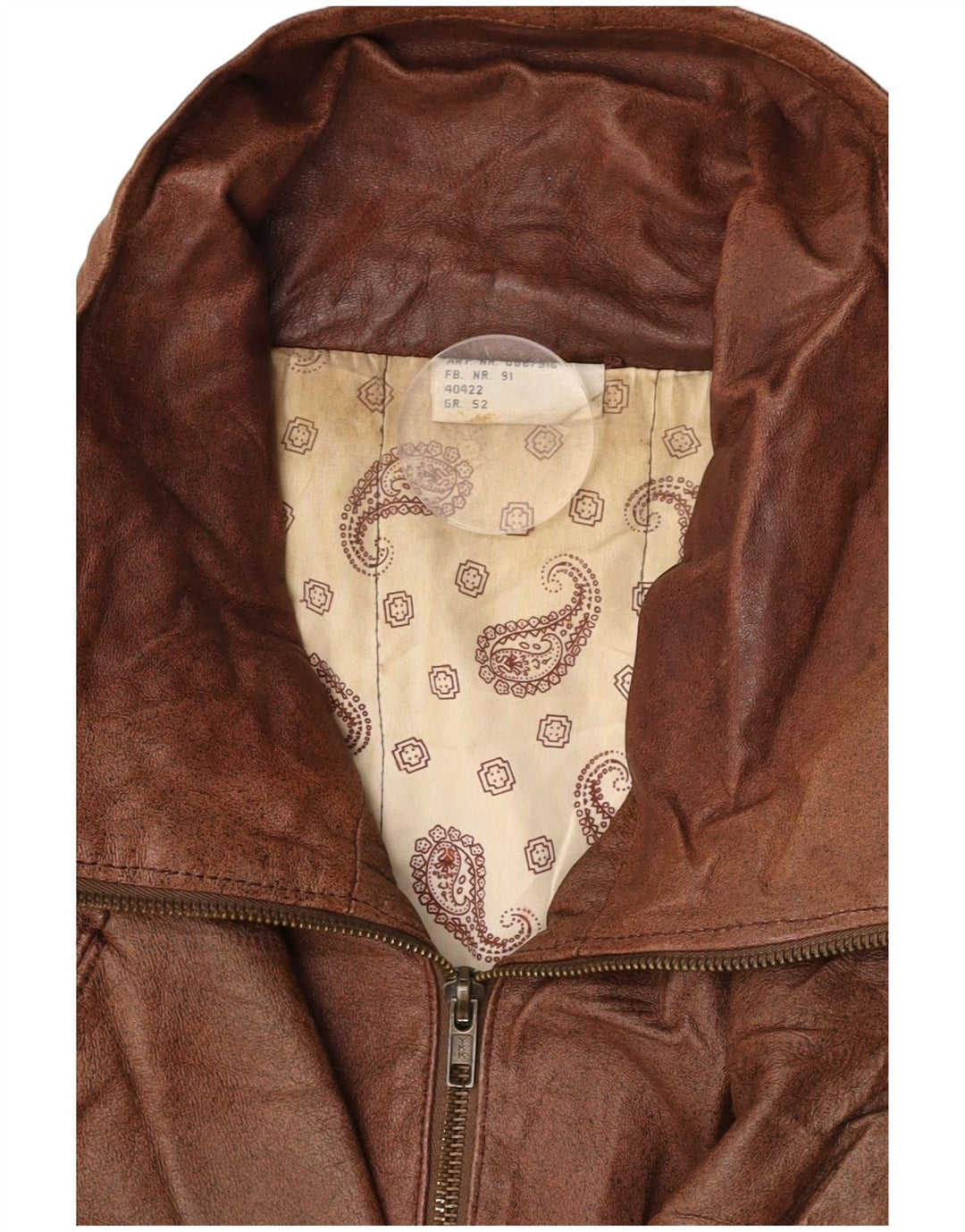 VINTAGE Chaqueta de cuero para hombre IT 52 XL Marrón