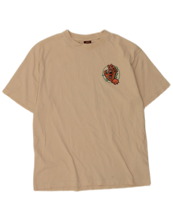 SANTA CRUZ Camiseta gráfica para hombre Top Small Beige Cotton