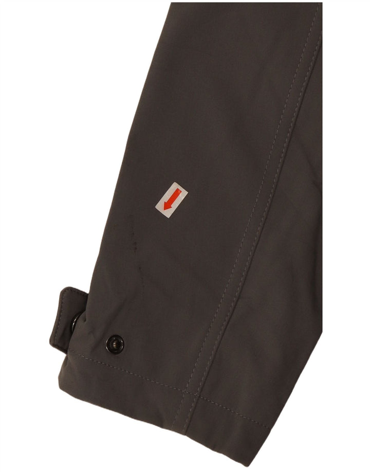 CALVIN KLEIN Chaqueta cortavientos con capucha para mujer UK 6 XS Poliéster gris