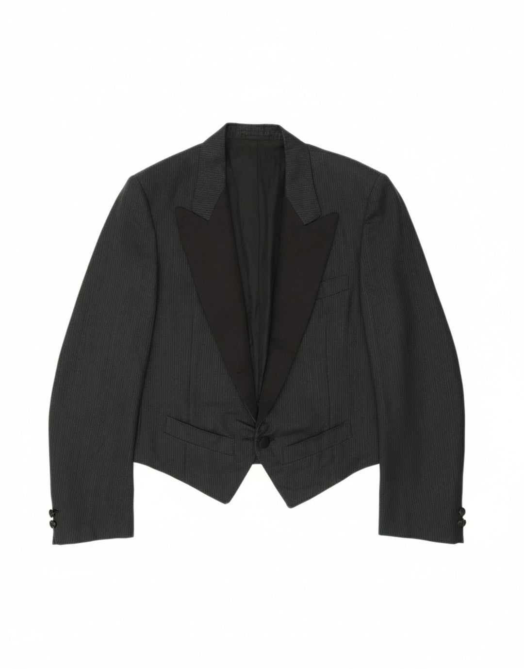 REDAELLI Womens 1 Button Blazer Jacket IT 46 Large Grey Pinstripe Wool