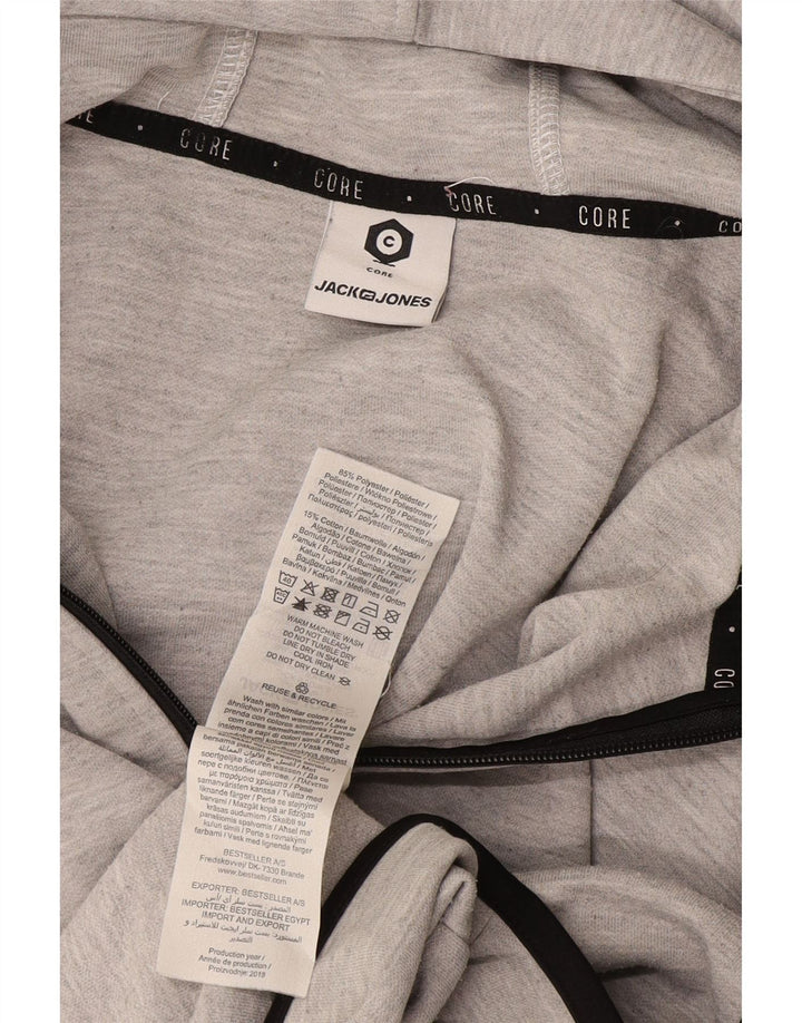 Jack & Jones Sudadera con capucha y cremallera para hombre Poliéster gris medio