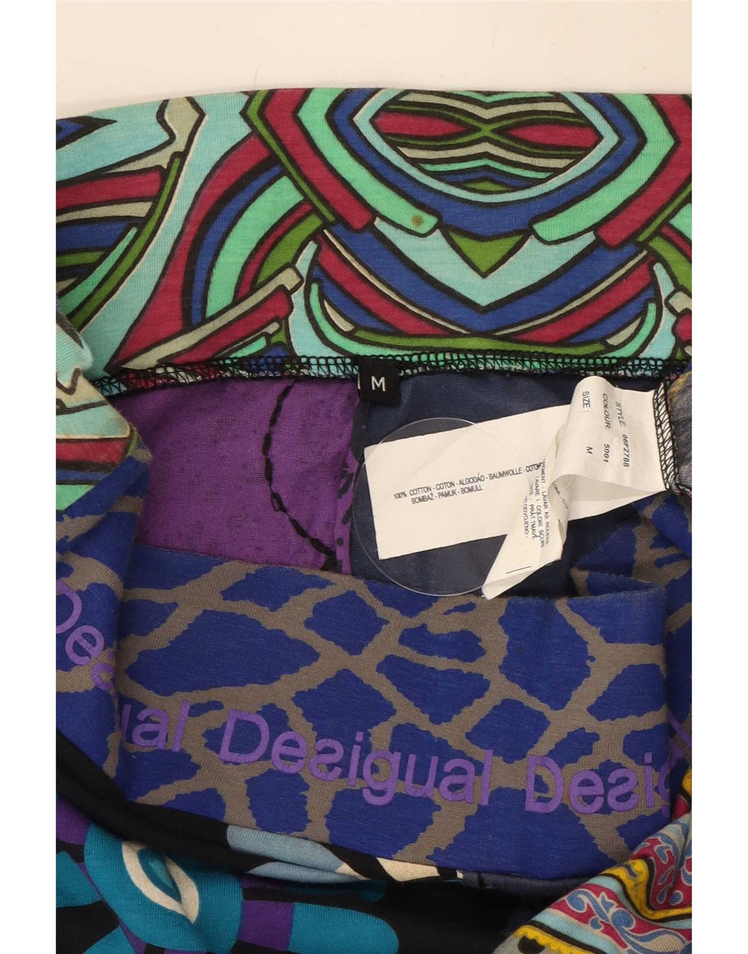 Desigual Mujer Falda Acampanada Gráfica Mediana W30 Paisley Multicolor