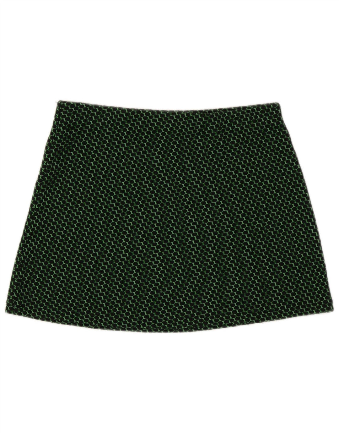 Zara Mujer Minifalda De Punto Grande W30 Verde Geométrico