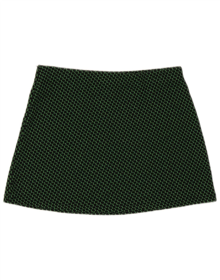 Zara Mujer Minifalda De Punto Grande W30 Verde Geométrico