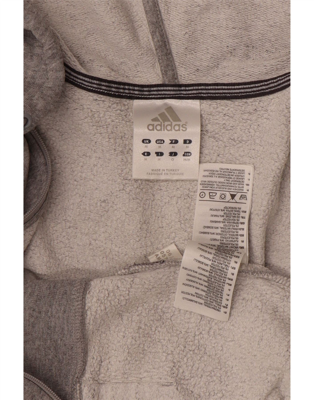 ADIDAS Sudadera con capucha y cremallera para hombre Algodón moteado gris medio