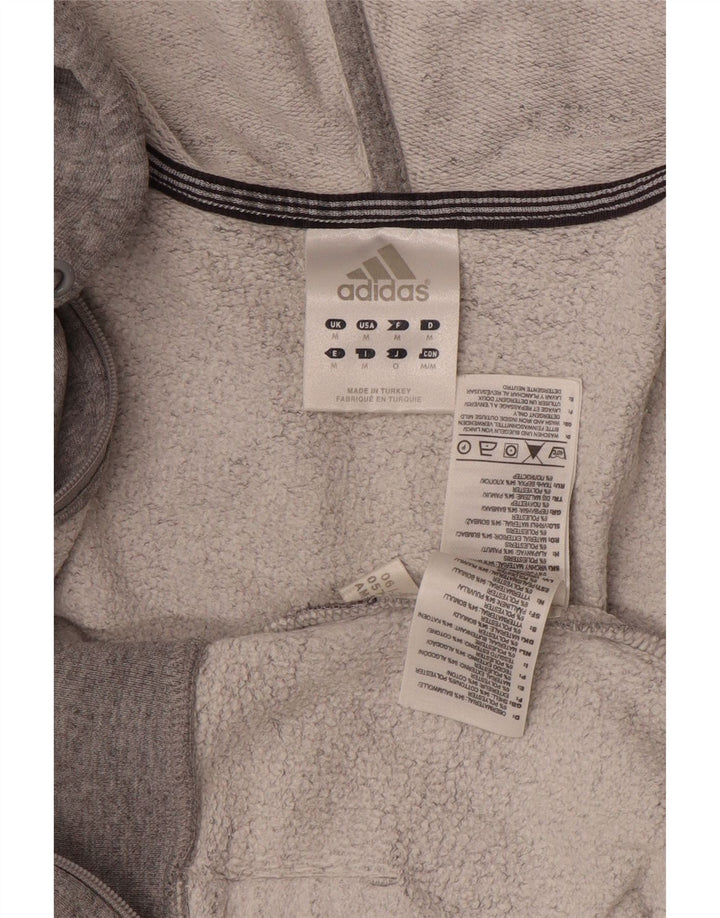 ADIDAS Sudadera con capucha y cremallera para hombre Algodón moteado gris medio