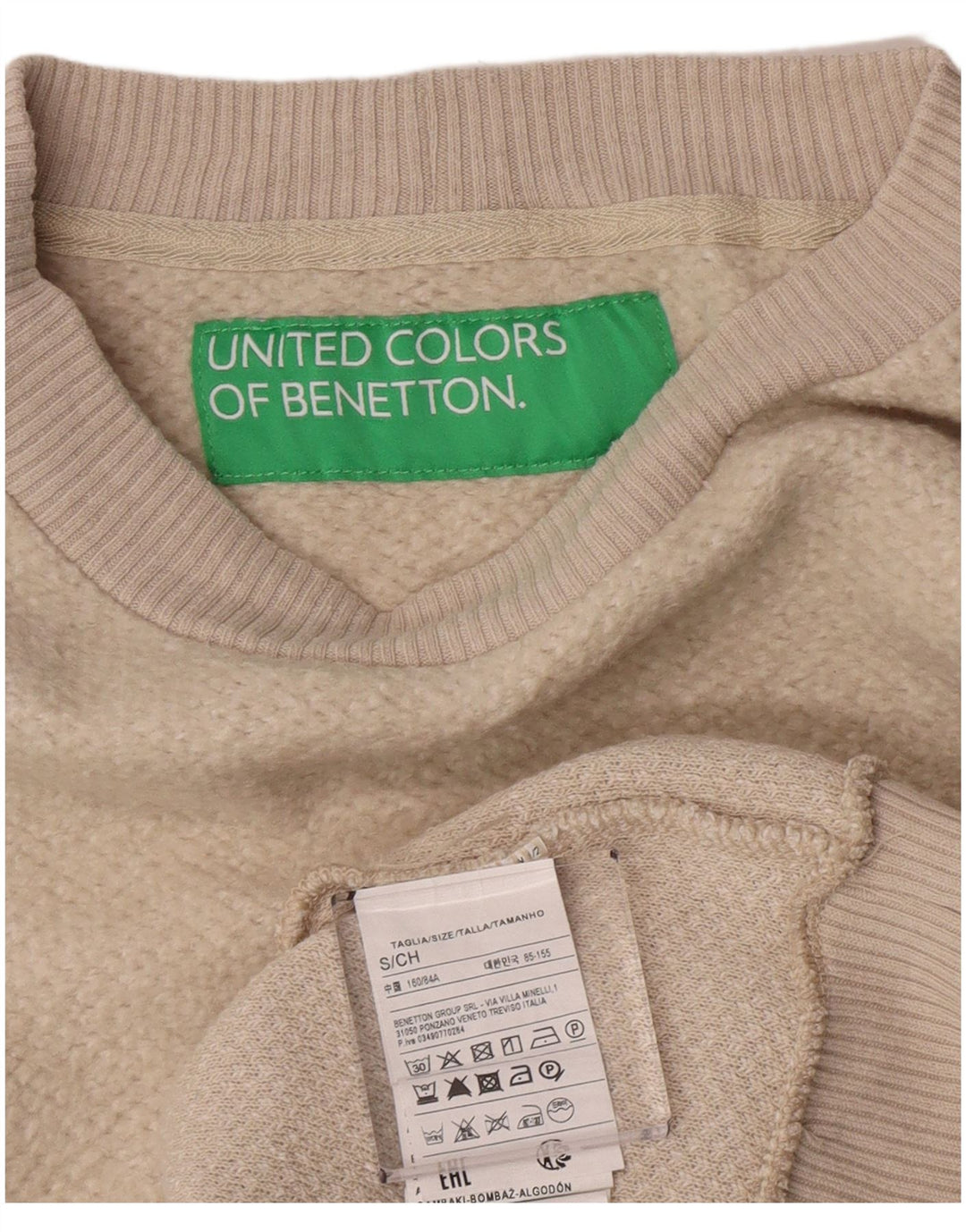 Benetton Jersey Con Cuello Barco Para Mujer UK 40 Small Off White Classic