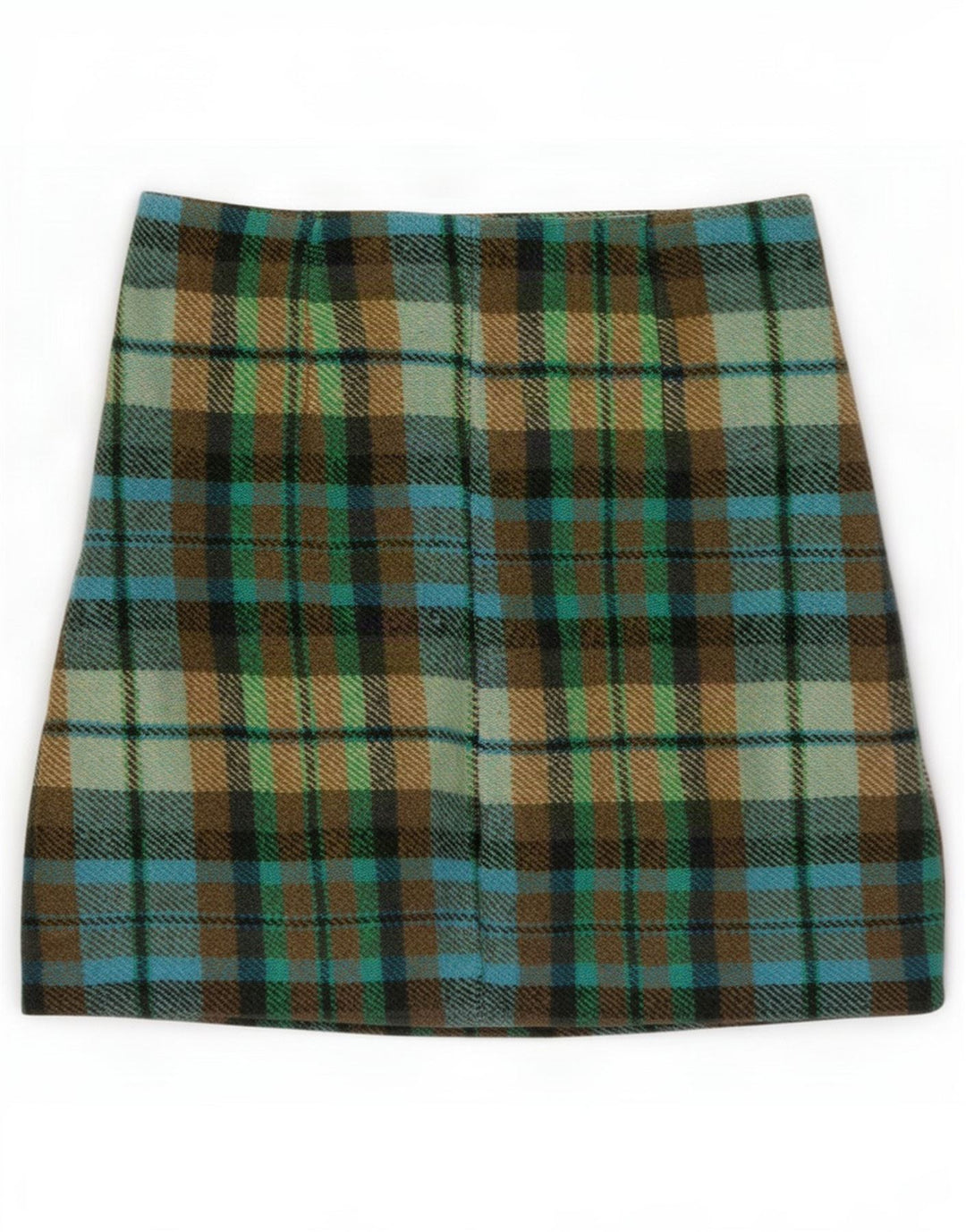 Minifalda vintage para mujer pequeña W26 Acrílico a cuadros multicolor