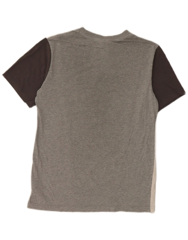 Nike Camiseta gráfica para hombre Top pequeño de algodón gris con bloques de color