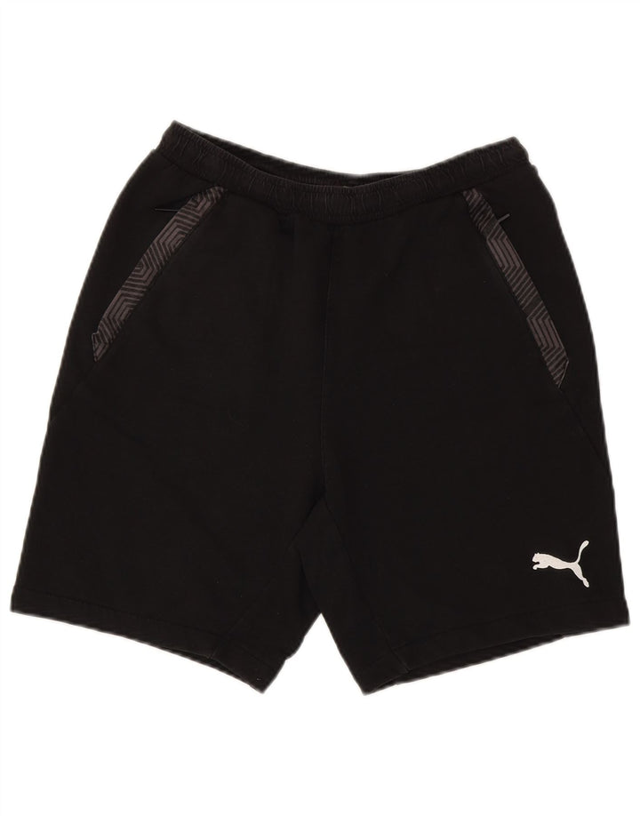 Puma Pantalones cortos deportivos para hombre pequeños de algodón negro