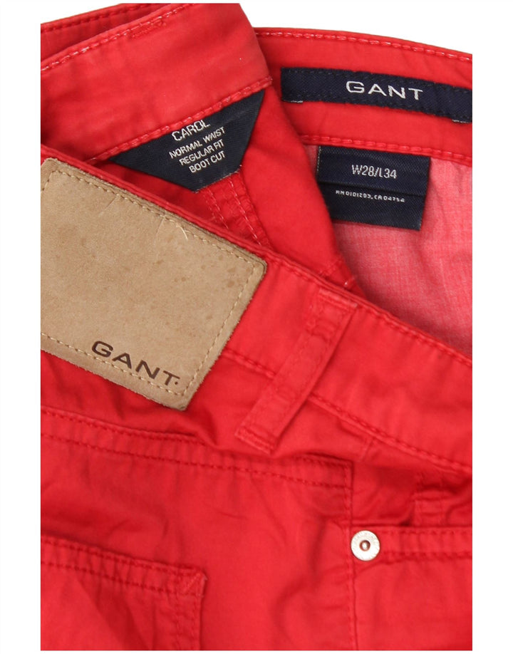 GANT Mujer Carol Regular Fit Pantalones Rectos Casuales W28 L29 Algodón Rojo