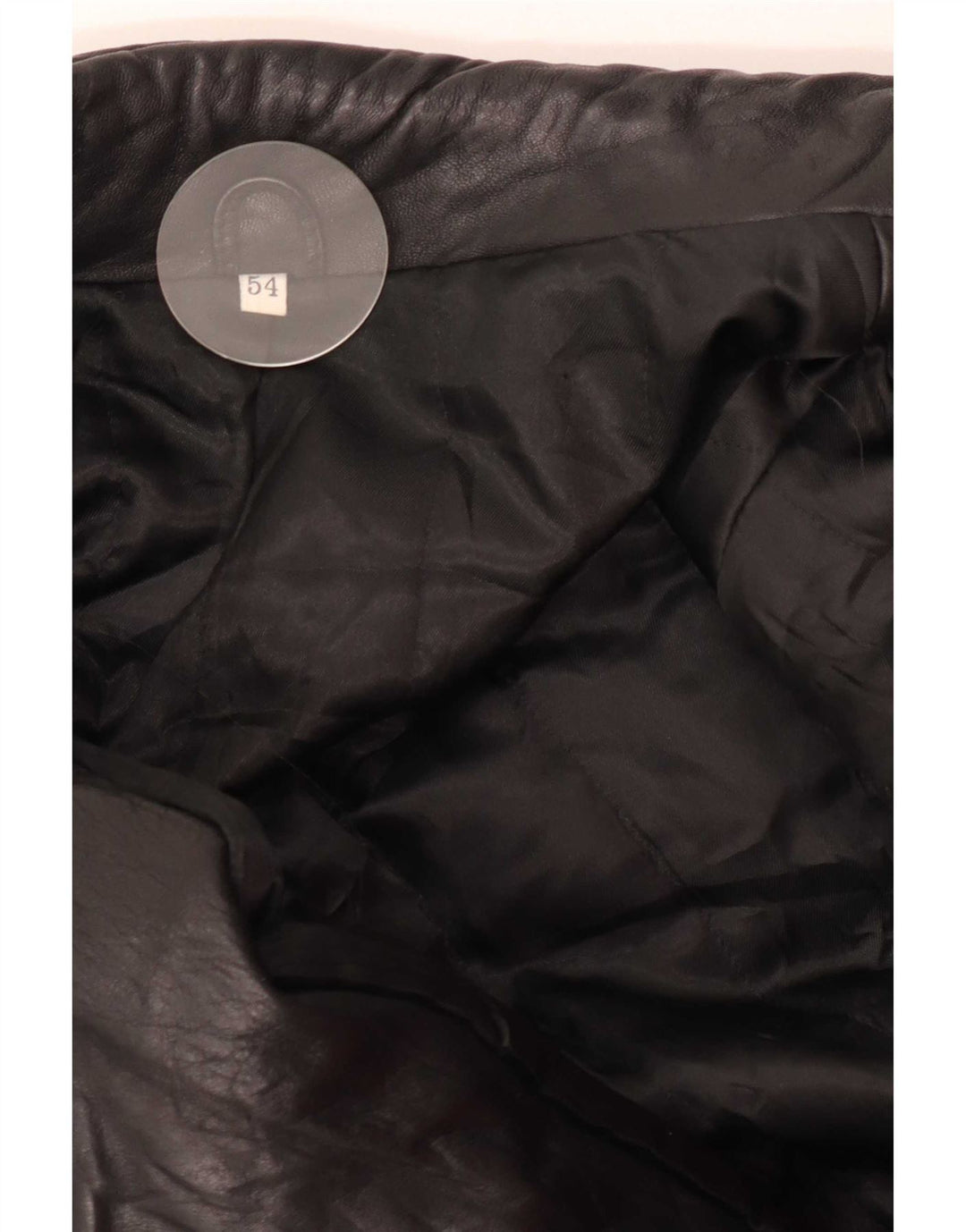 Chaqueta de cuero vintage para hombre IT 54 2XL Negro
