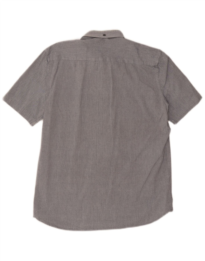 Camisa de manga corta para hombre French Connection de algodón azul medio