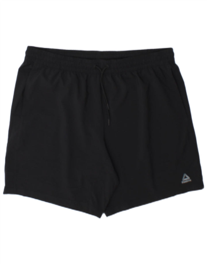 Reebok Pantalones cortos deportivos para hombre XL Poliéster negro