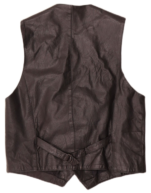 Conbipel Chaleco de cuero para hombre IT 52 Grande Negro