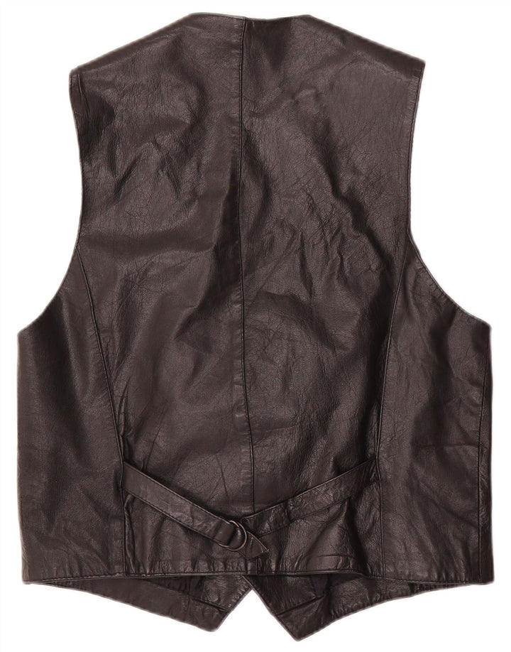 Conbipel Chaleco de cuero para hombre IT 52 Grande Negro