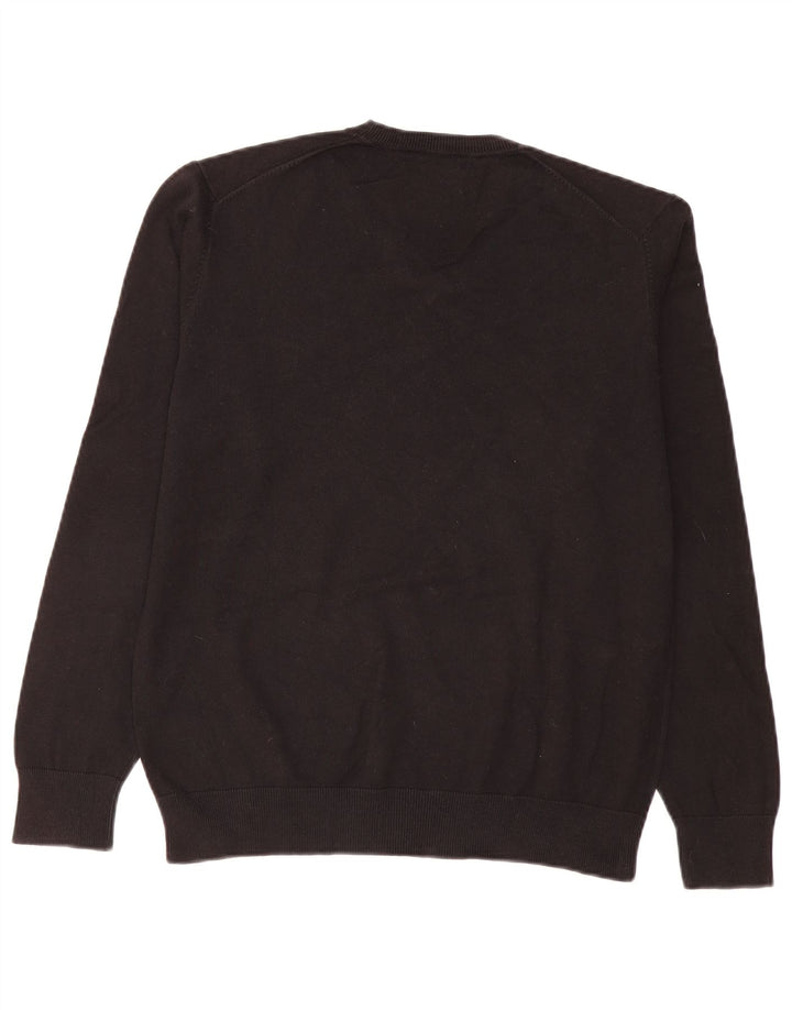 Zara Hombre Jersey Con Cuello En V Jersey Grande Negro Argyle/Diamond