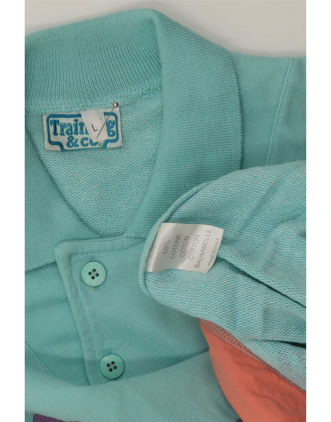 Vintage hombres sudadera gráfica jumper grande multicolor colorblock