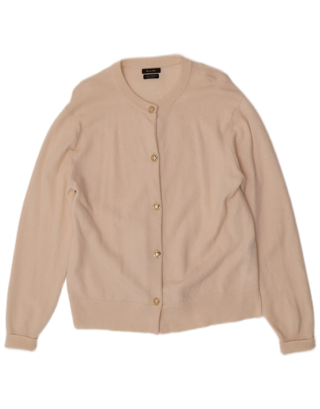 Massimo Dutti Cárdigan Mujer UK 44 Lana Mediana Beige