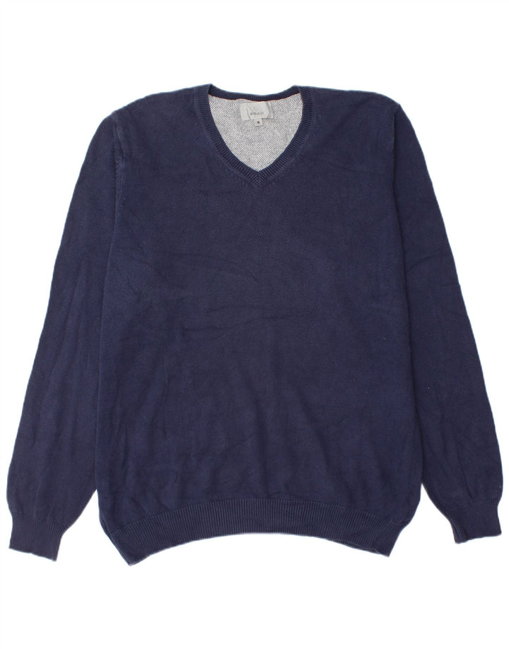 Marks & Spencer Jersey de corte regular con cuello en V para hombre Azul marino mediano