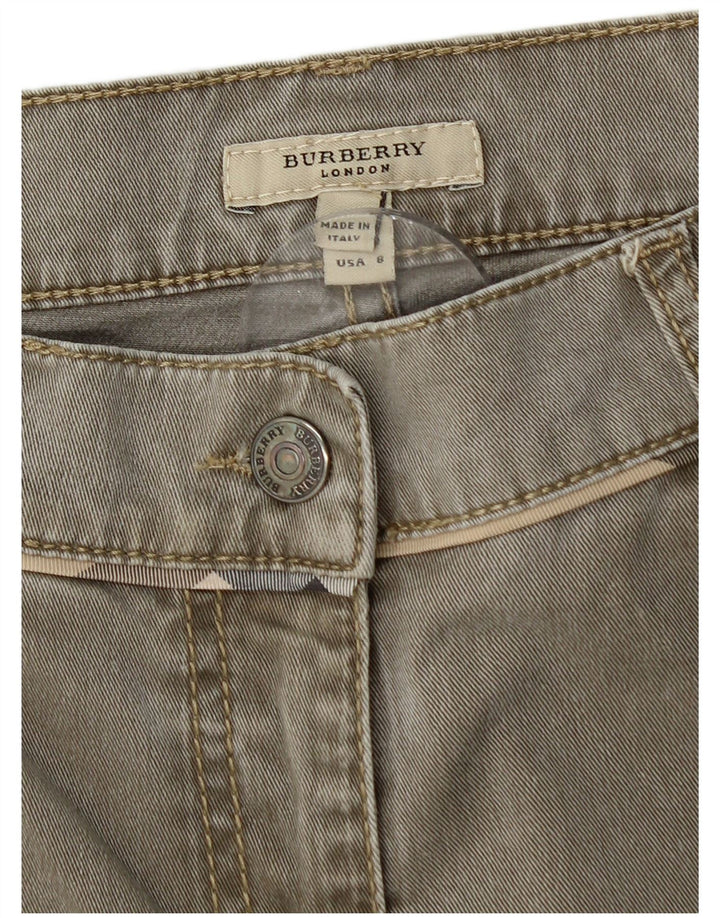 BURBERRY Vaqueros rectos para mujer UK 10 Small W32 L29 Algodón caqui