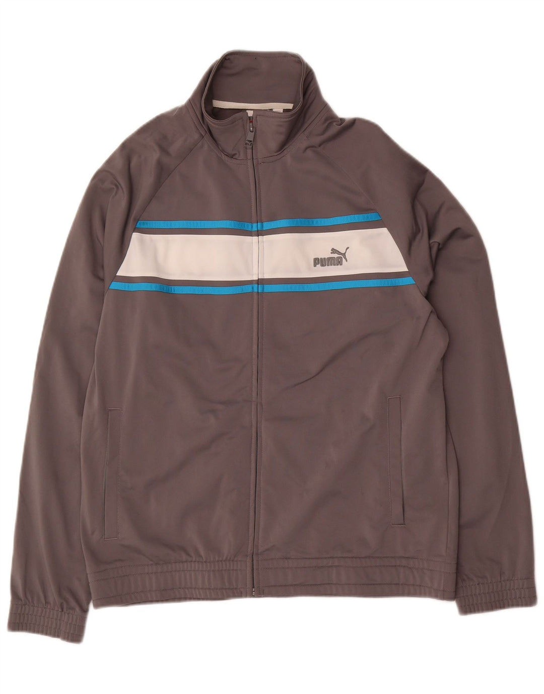 PUMA Chaqueta superior de chándal para hombre Poliéster color block gris medio