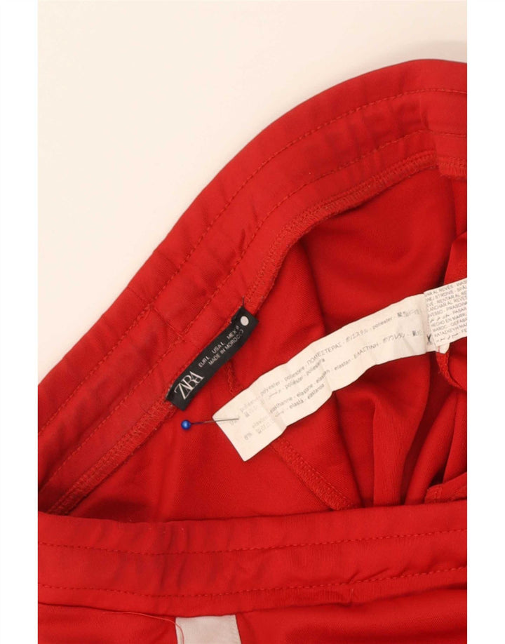 Zara Mujer Pantalón Chándal EU 30 W30 L29 Poliéster Color Block Rojo
