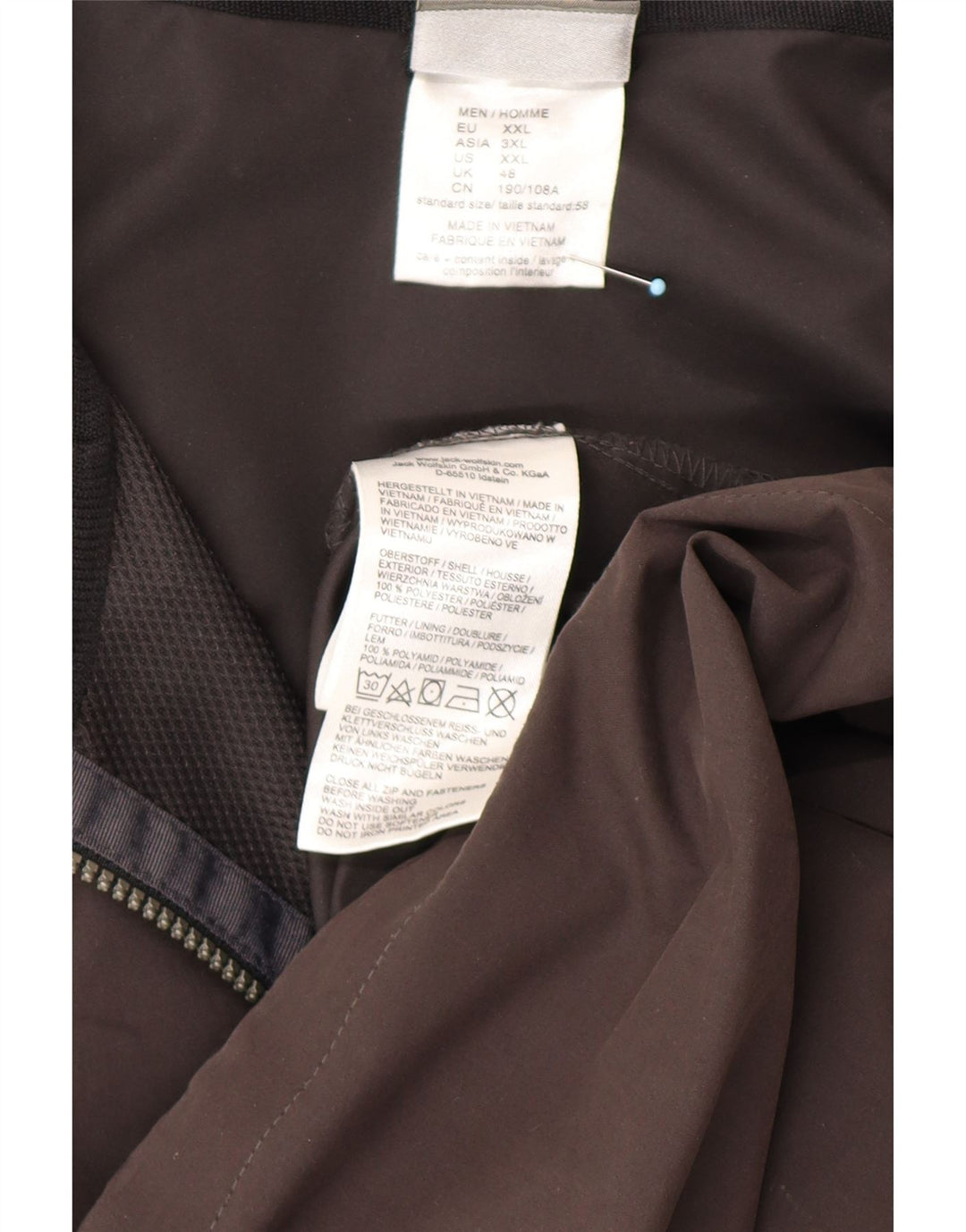 JACK WOLFSKIN Chaqueta impermeable con capucha para hombre UK 48 2XL Negro Poliéster