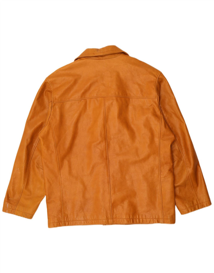 Steve Madden Chaqueta de cuero para hombre UK 42 XL Cuero beige