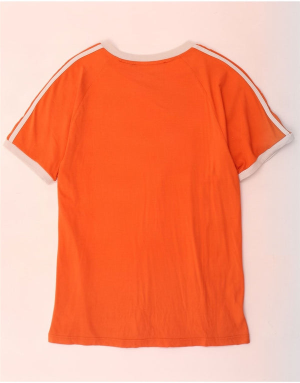 Adidas Mens T-Shirt Top Medium Orange Colourblock Cotton