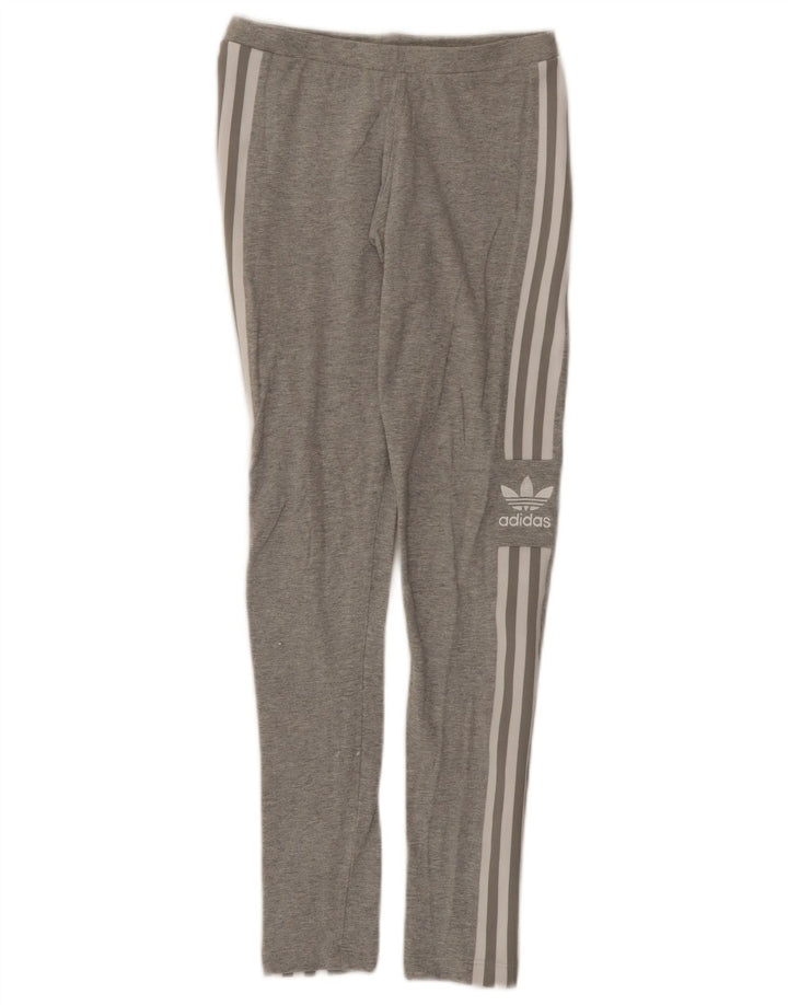 Adidas Leggings gráficos para mujer UK 8 Small Gris Algodón