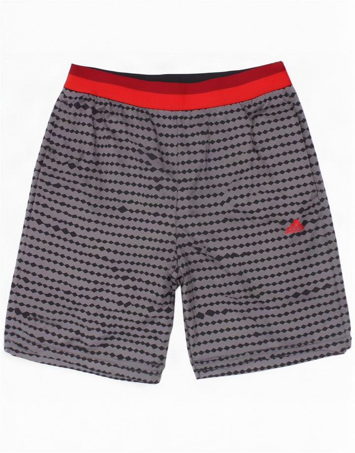 Adidas Pantalones cortos deportivos para niño 13-14 años Gris Geométrico Poliéster