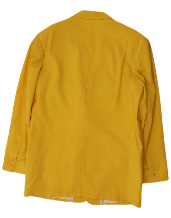 VINTAGE Chaqueta Blazer de 2 botones para hombre Reino Unido 40 Lana amarilla grande