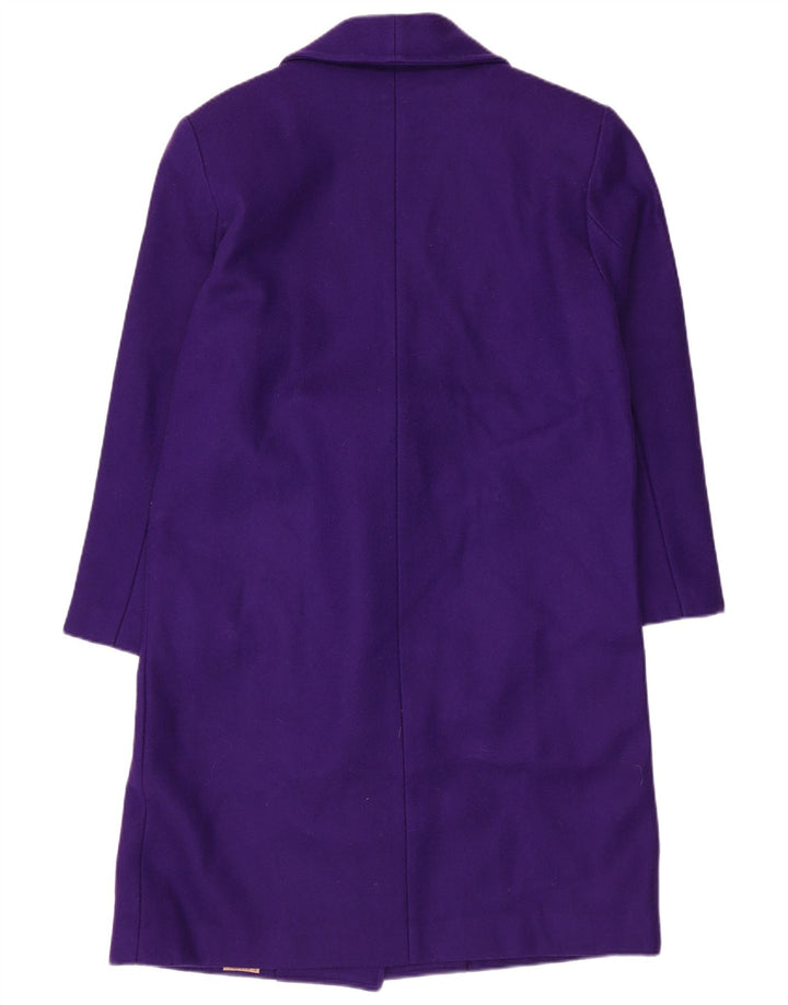 David Benjamin - Abrigo de doble botonadura para mujer, talla 8, lana morada mediana