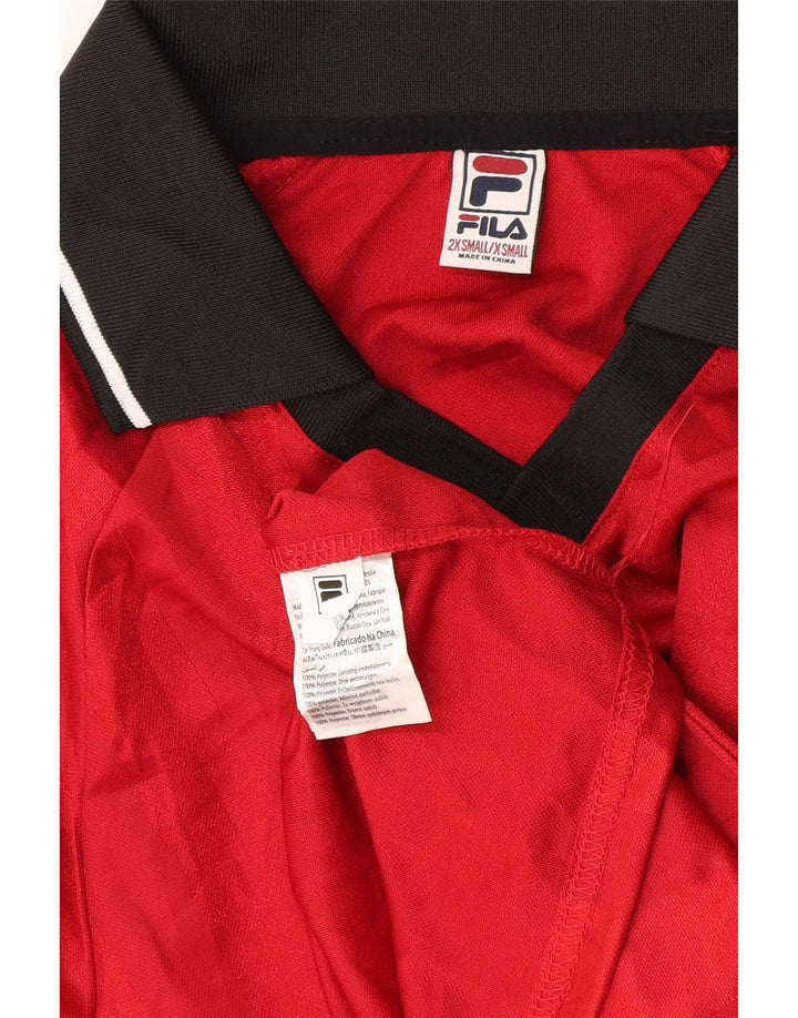 Fila Polo gráfico para hombre 2XS Poliéster color block rojo