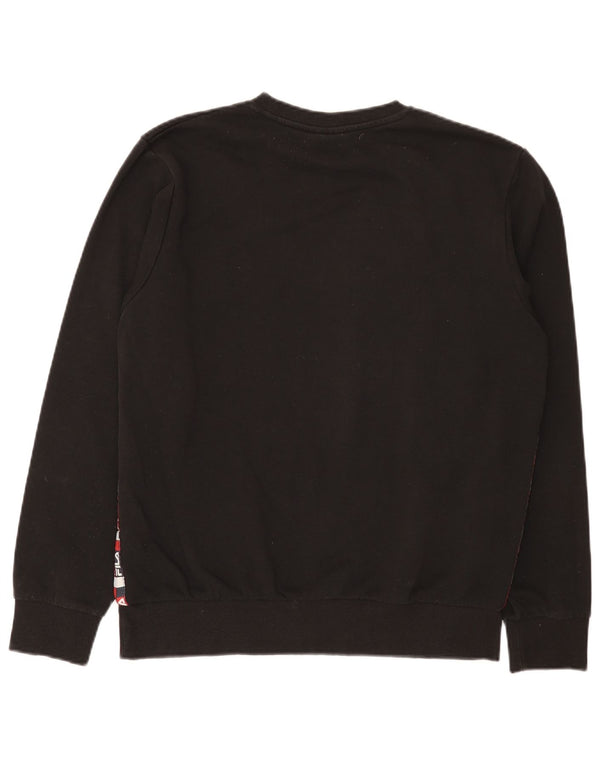Fila Hombre Graphic Sudadera Jumper Medium Negro Algodón