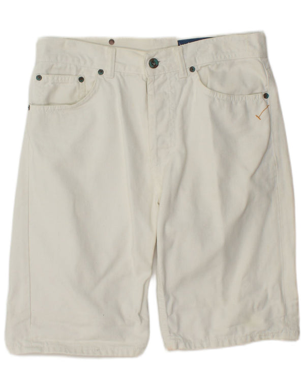Vintage hombres pantalones cortos de mezclilla W32 medio de algodón blanco