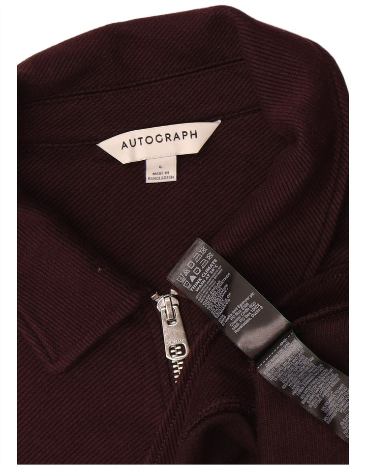 Marks & Spencer Chaqueta Bomber Autograph para Hombre Reino Unido 40 Grande Algodón Borgoña