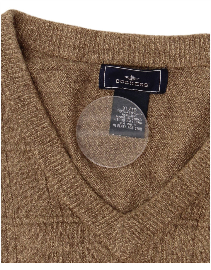 Dockers Camiseta sin mangas para hombre XL Acrílico marrón